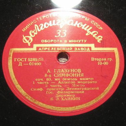 А. ГЛАЗУНОВ: Симфония № 8 (Орк. ЛГФ, Б. Хайкин)