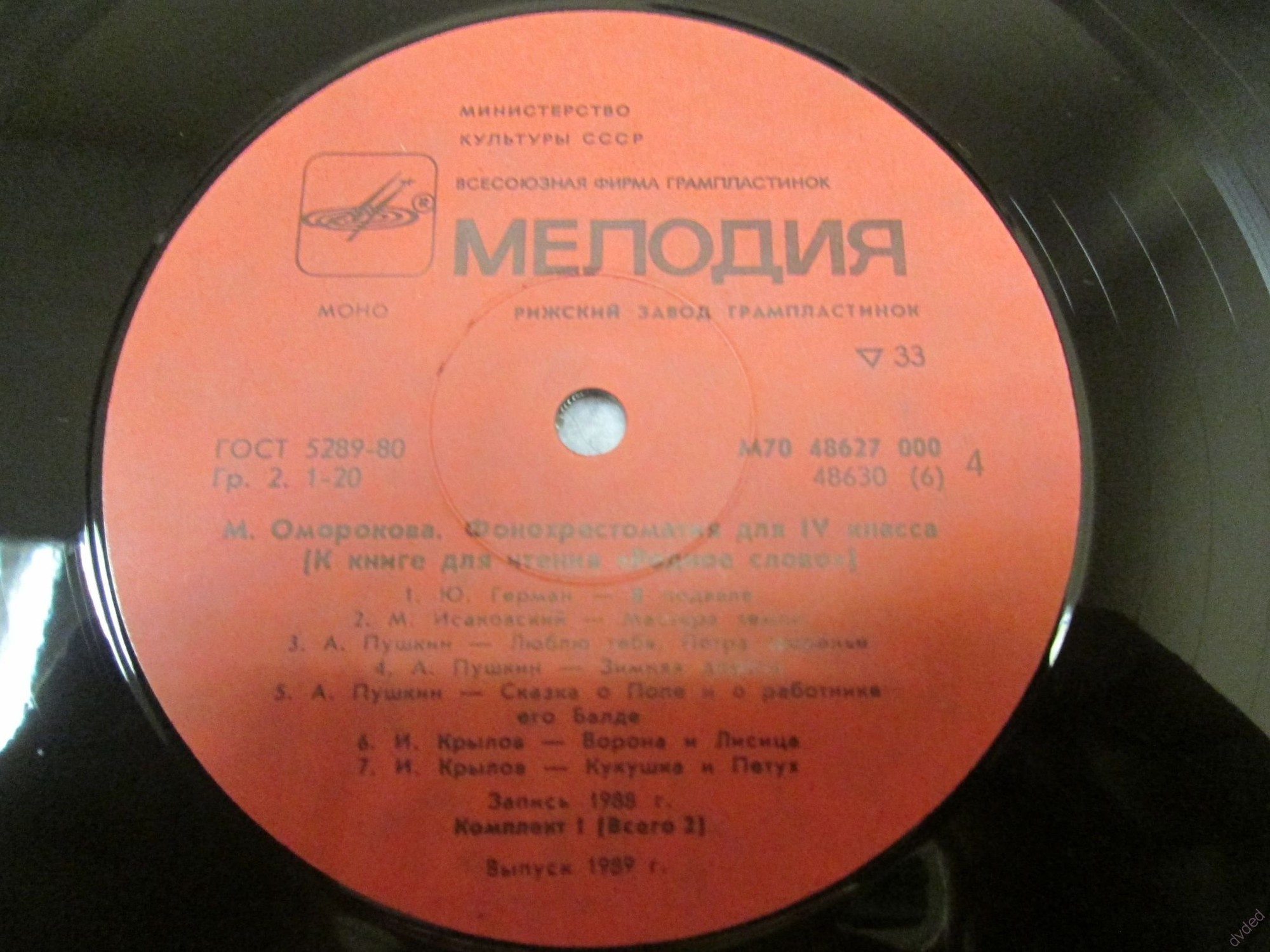 ФОНОХРЕСТОМАТИЯ ДЛЯ IV КЛАССА (к книге для чтения «Родное слово»)