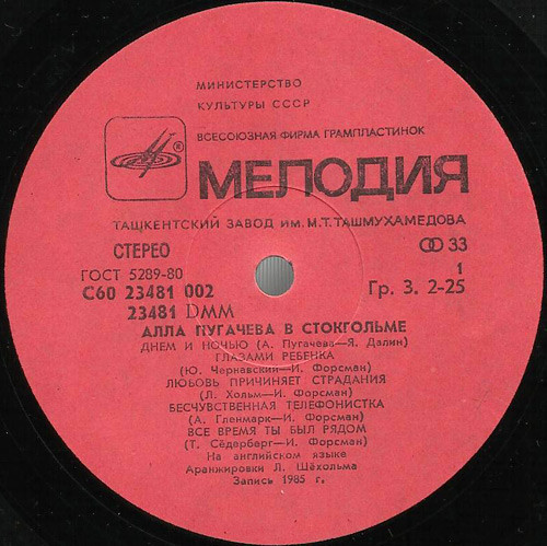 Алла Пугачёва в Стокгольме