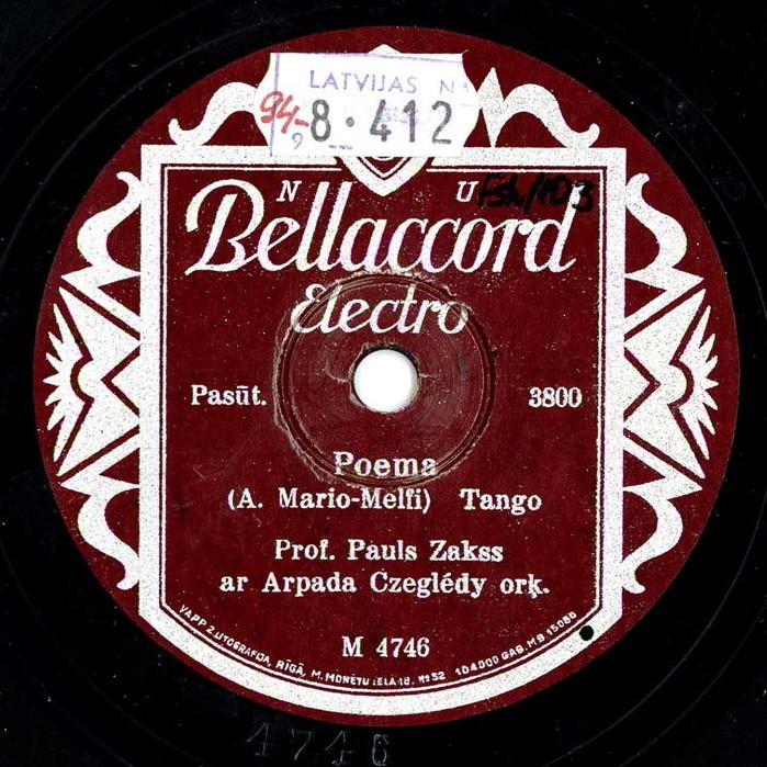 Prof. Pauls Zakss — Poema / Mazā serenade