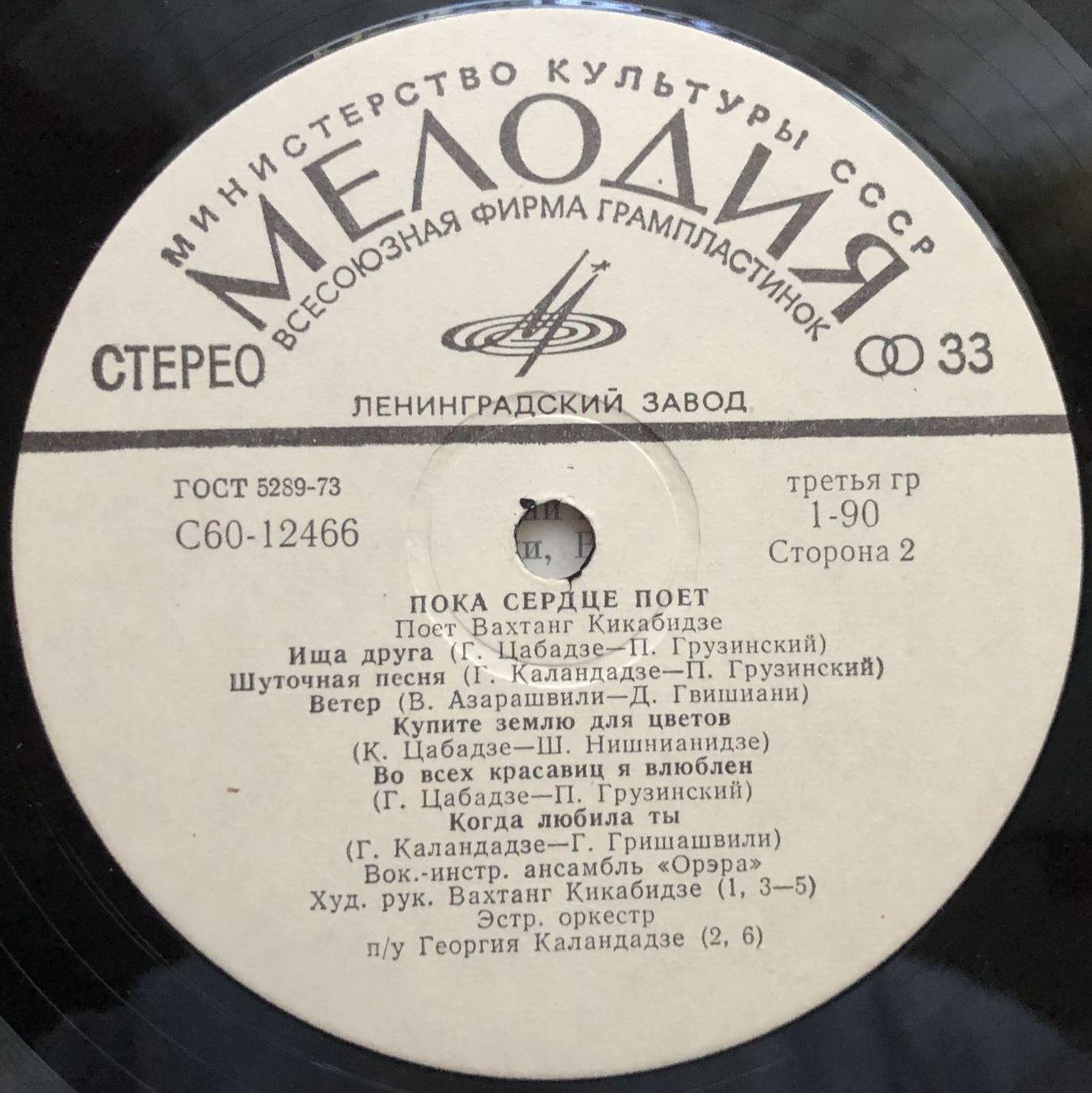 Вахтанг КИКАБИДЗЕ: «Пока сердце поет» (გულს სანამდე ემღერება) — на грузинском языке