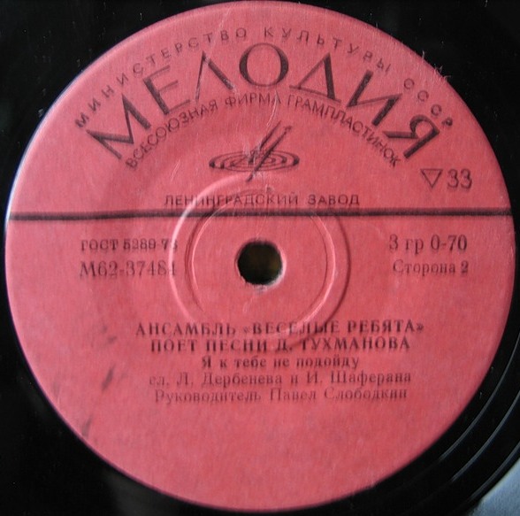 Ансамбль "Веселые ребята" поет песни Давида Тухманова