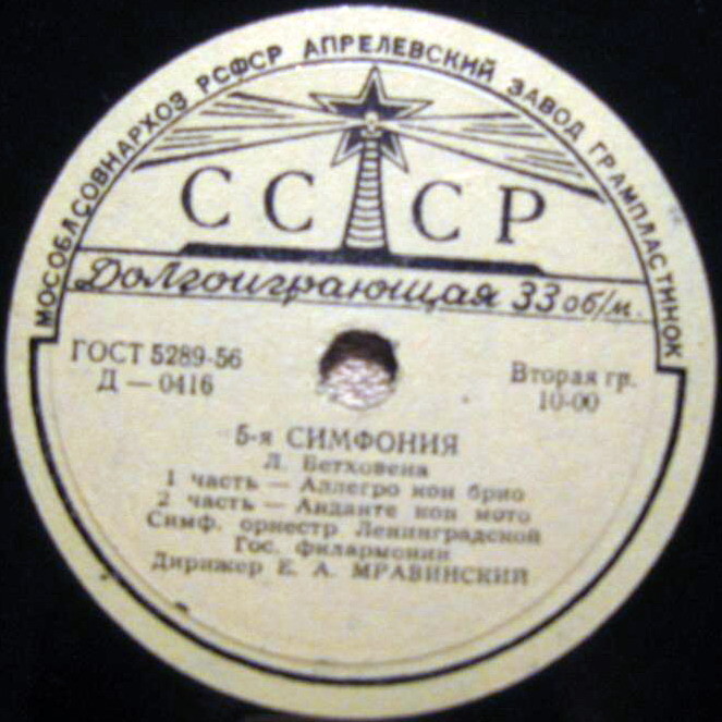 Л. БЕТХОВЕН (1770–1827): Симфония № 5 до минор, соч. 67 (Е. Мравинский)