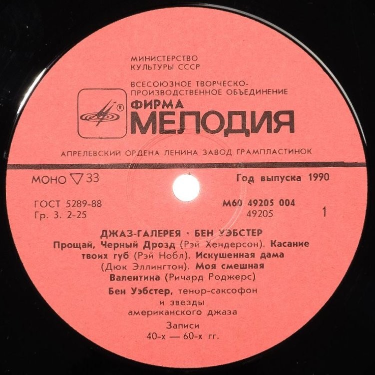 Бен Уэбстер. Джаз-галерея