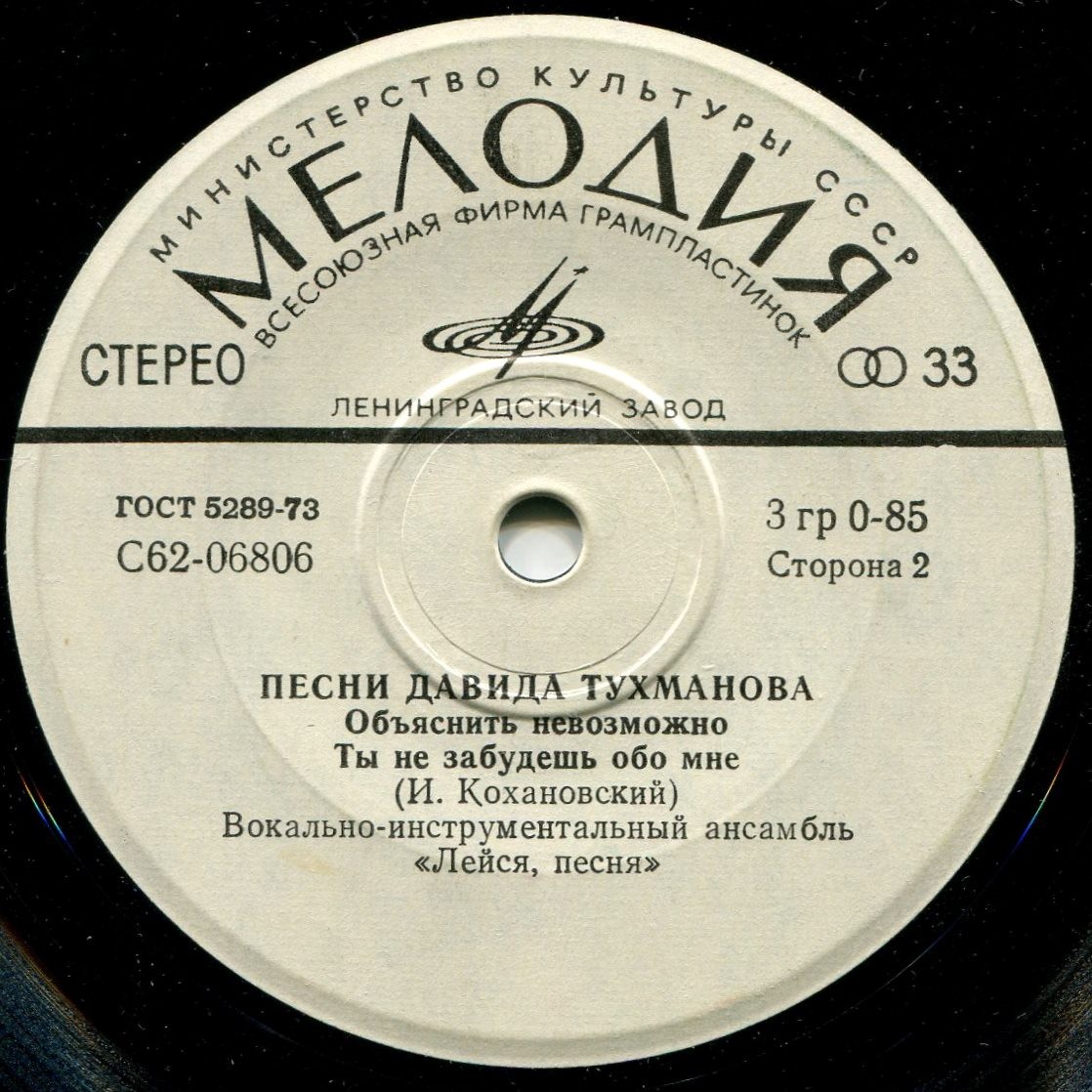 ВИА «Лейся, песня». Песни Давида Тухманова