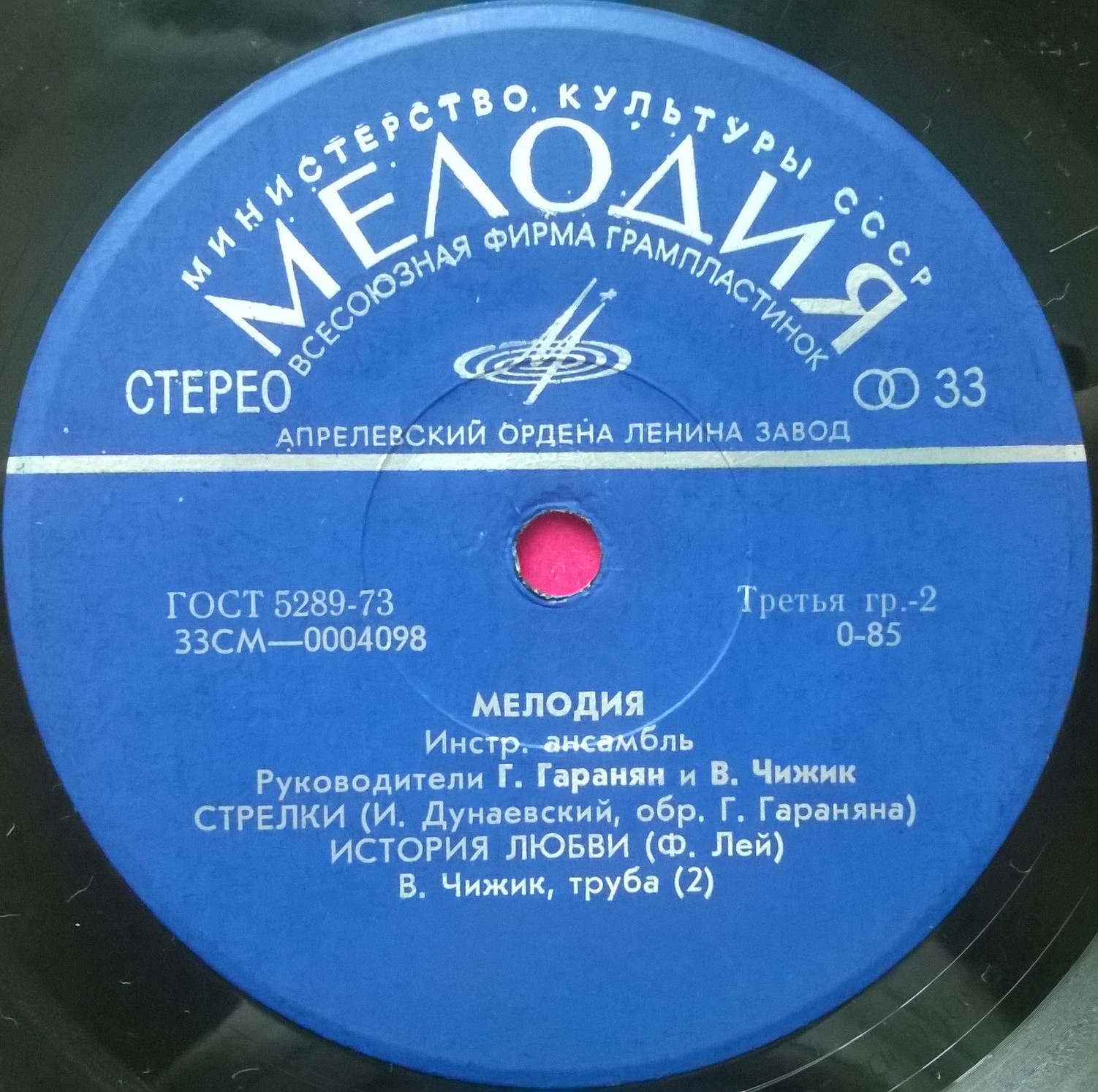 Инстр. ансамбль "Мелодия", рук. Г. Гаранян и В. Чижик