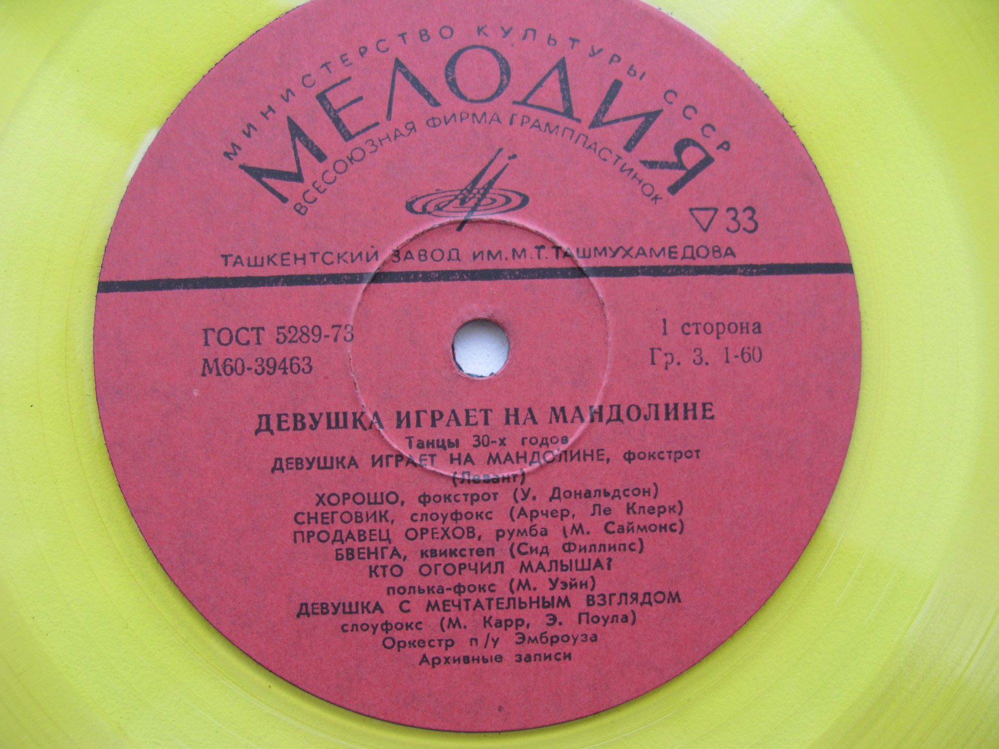 Оркестр п/у Эмброуза - Девушка играет на мандолине (танцы 30-х годов)