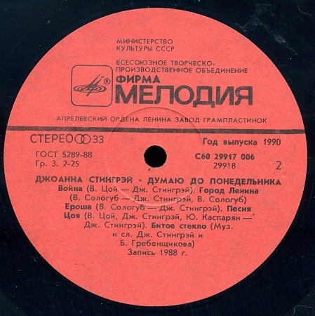 Джоанна Стингрэй - Думаю до понедельника (JOANNA STINGRAY. "Thinking Till Monday")