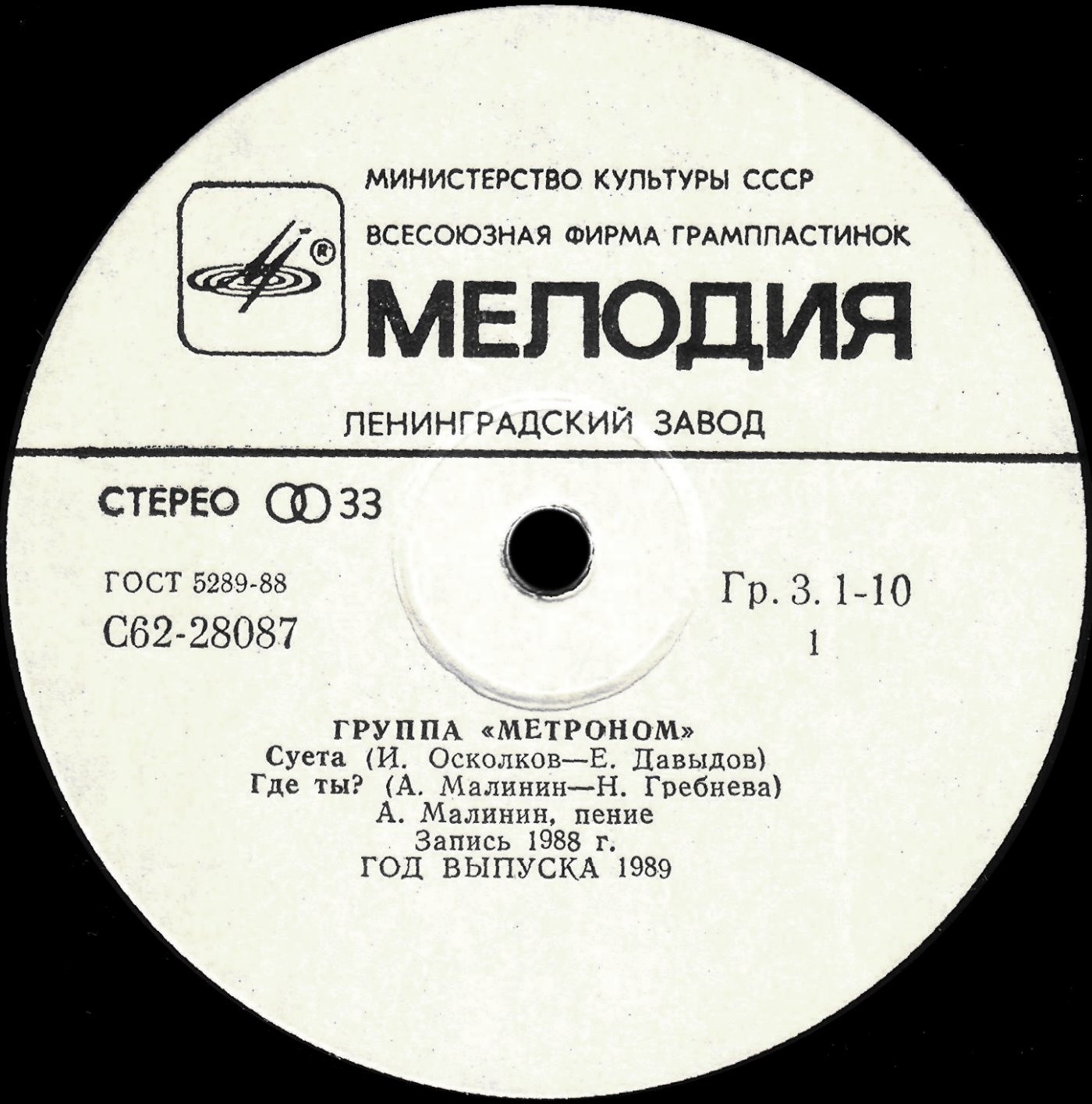 ГРУППА «МЕТРОНОМ»