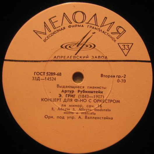 Э. ГРИГ: Концерт для фортепиано с оркестром ля минор, соч. 16 (Артур Рубинштейн)