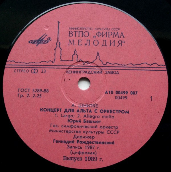 А. Шнитке: Концерт для альта с оркестром (Ю. Башмет)