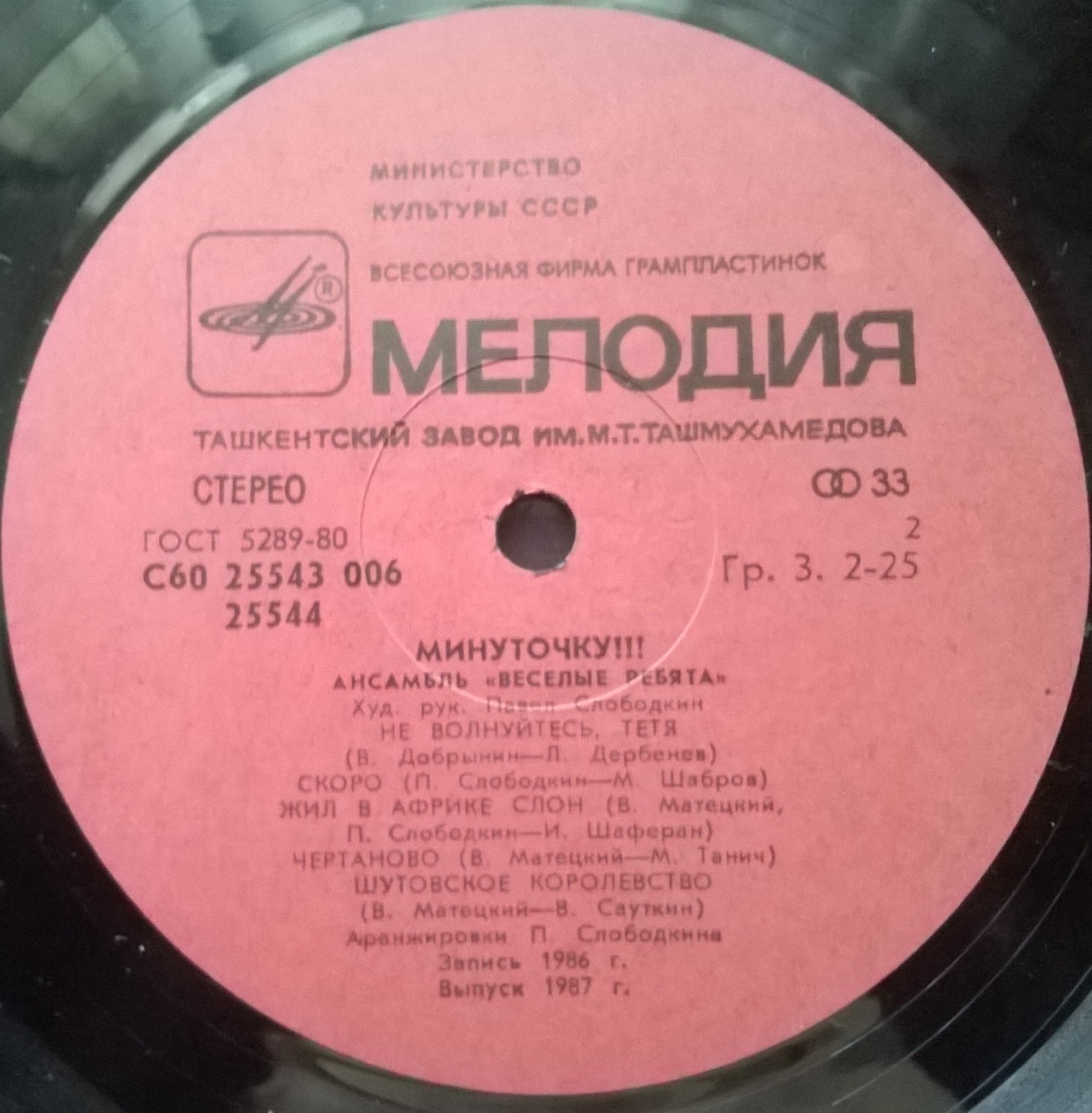 Ансамбль "Весёлые ребята". Минуточку!!!