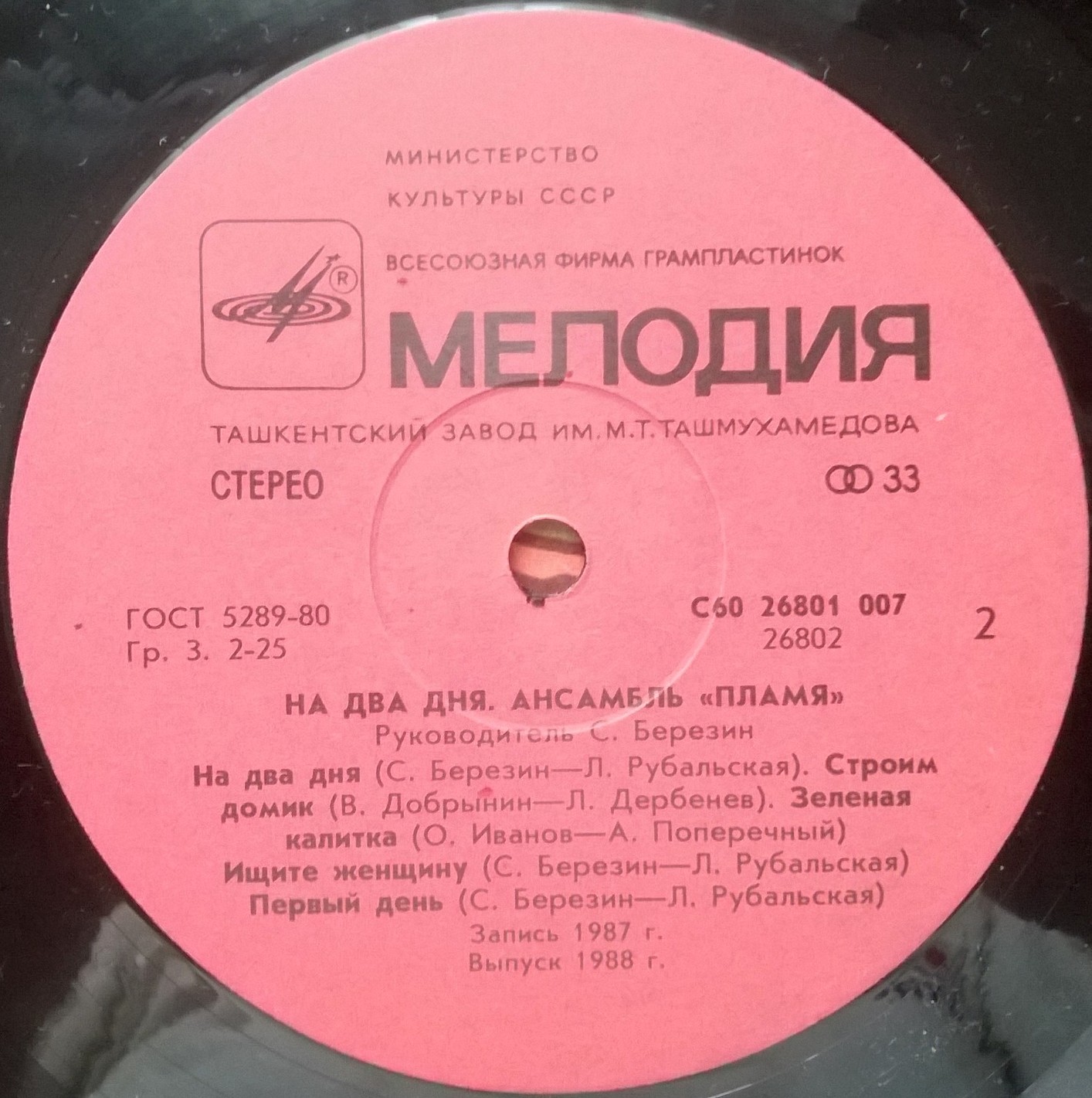 Ансамбль "Пламя". "На два дня"