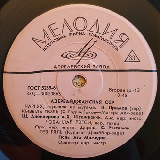"Песни и танцы народов СССР". песни и танцы Азербайджана