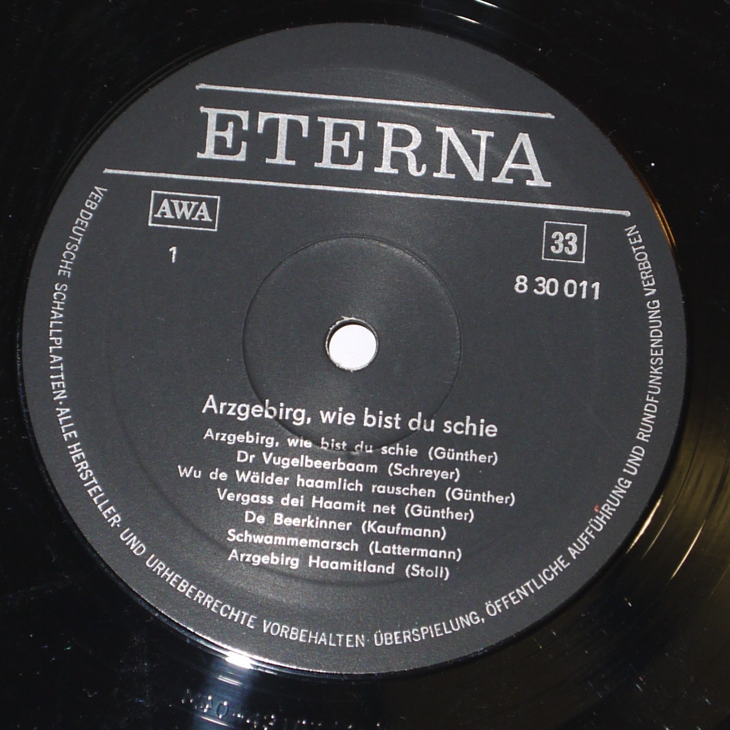 Arzgebirg, wie bist du schie [по заказу немецкой фирмы ETERNA, 8 30 011]