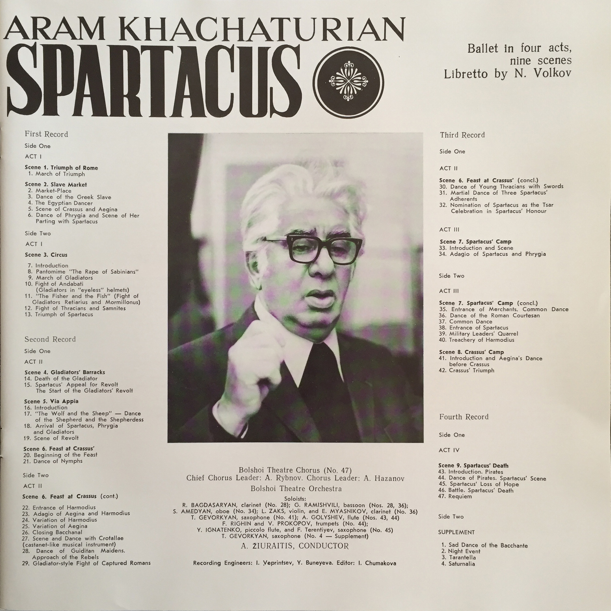 Арам Хачатурян. «Спартак». Балет в четырех действиях, девяти картинах. Либретто Н. Волкова
