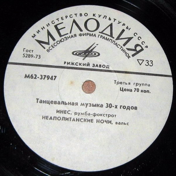 Танцевальная музыка 30-х годов