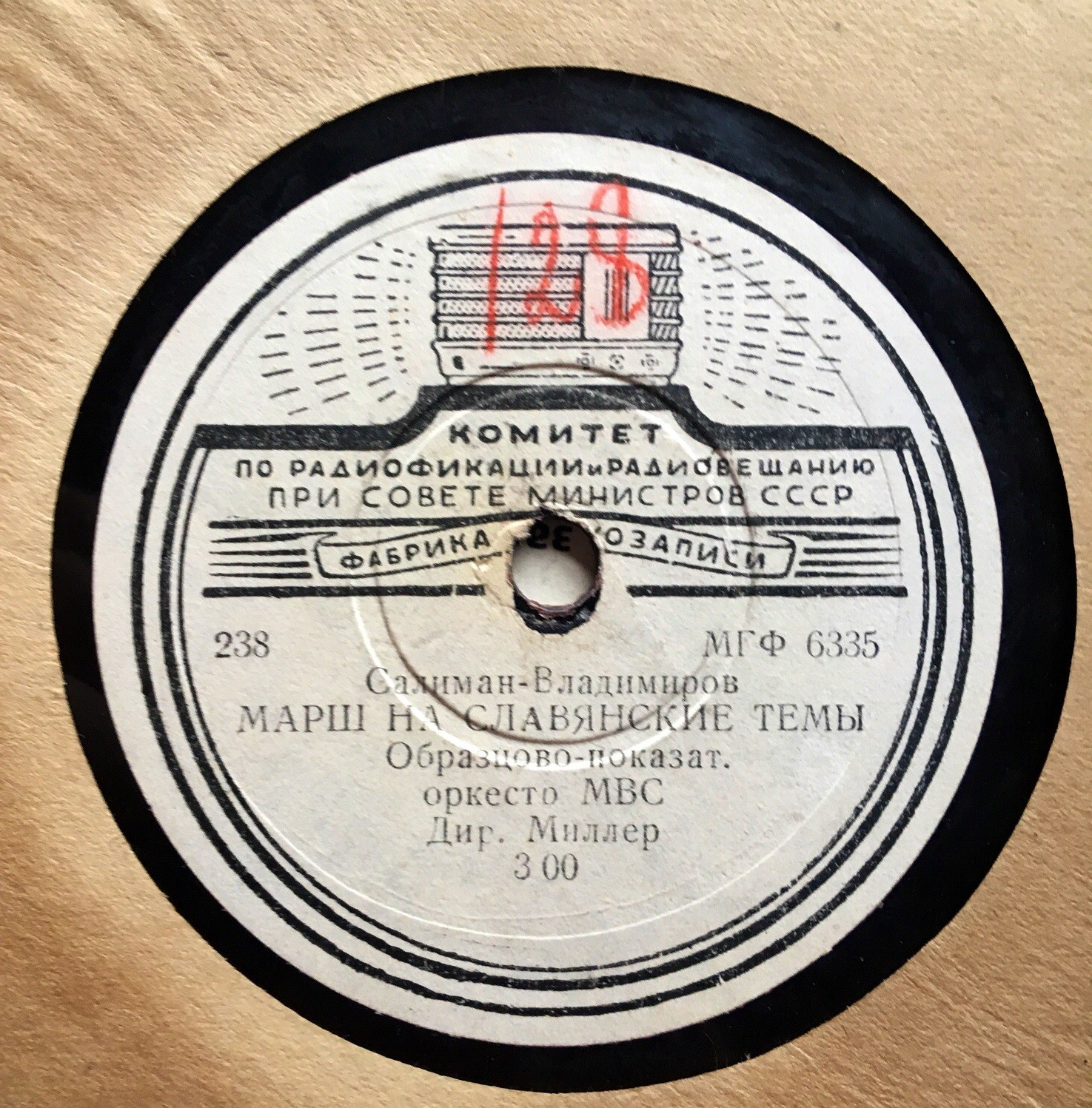 Образцово-показат. оркестр МВС, дир. Миллер - Марш на славянские темы // Дух. орк. Военно-Полит. Академ. им. Ленина, дир. Черкашин - Партизанский марш