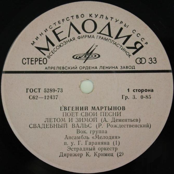 Евгений МАРТЫНОВ поет свои песни
