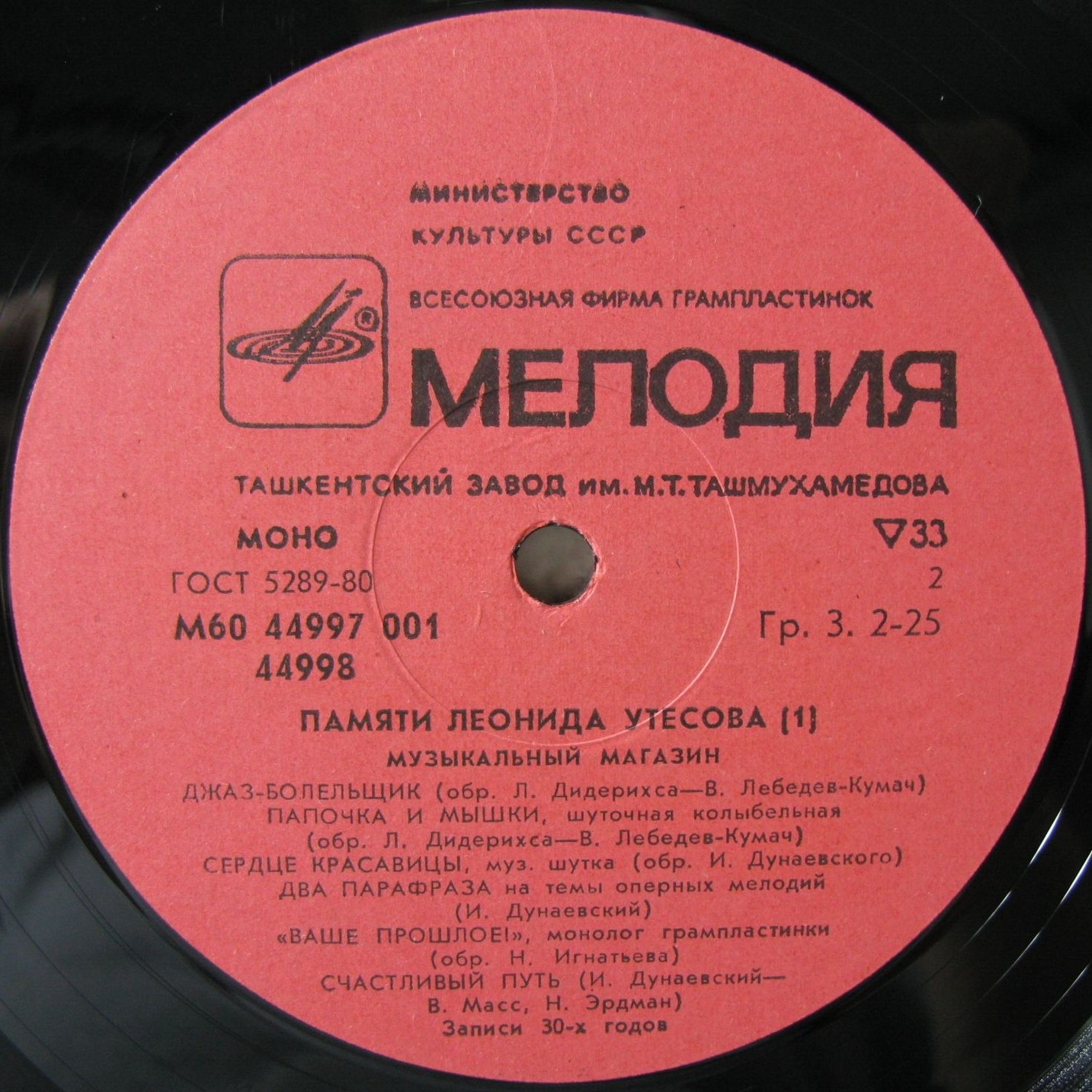 Памяти Леонида Утёсова (1). Музыкальный магазин