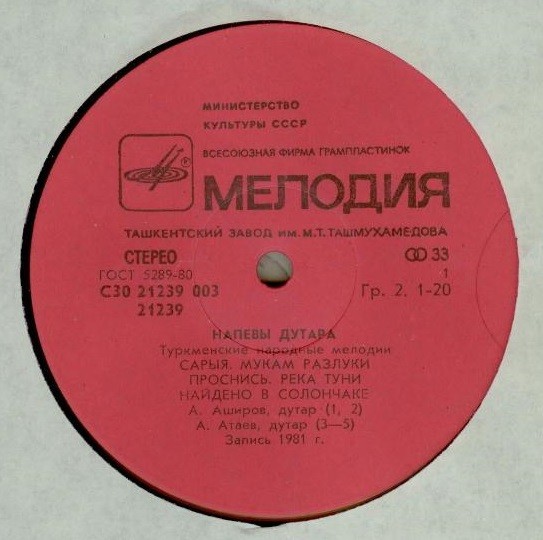 НАПЕВЫ ДУТАРА. Туркменские народные мелодии