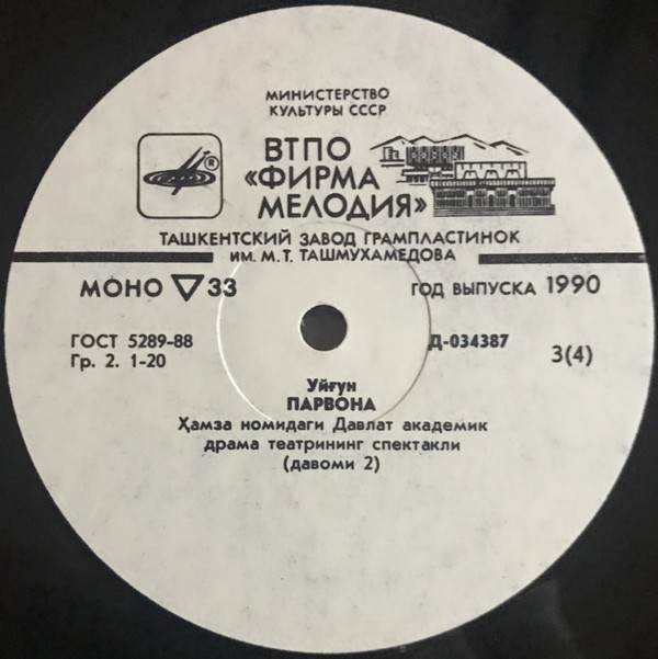 УЙГУН (1905). "Парвона"