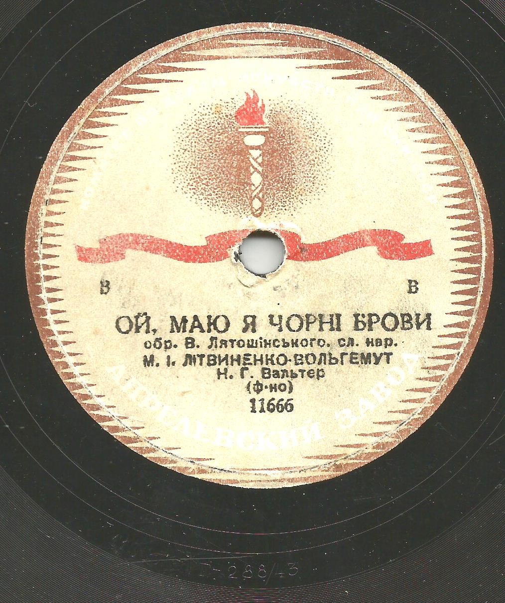 М.И.Литвиненко-Вольгемут; ф-но Н.Г.Вальтер - Моя Україна // Ой, маю я чорнi брови