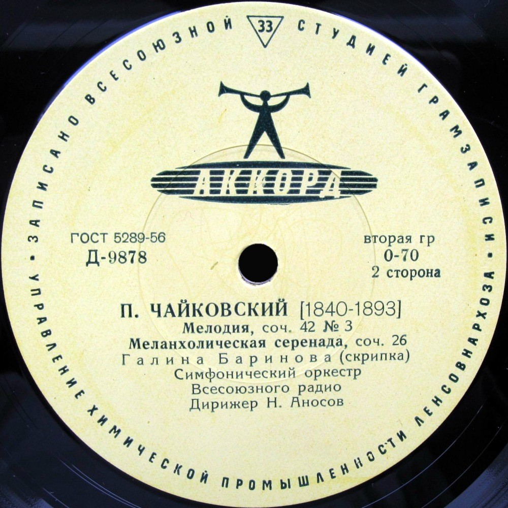 П. Чайковский. Играет Г. Баринова (скрипка)