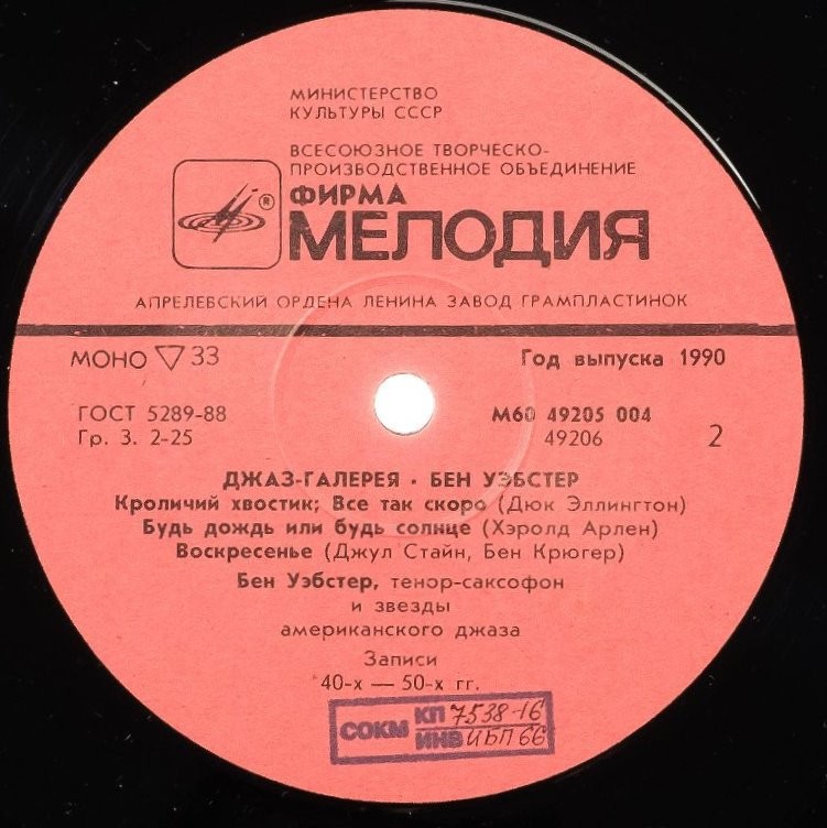 Бен Уэбстер. Джаз-галерея