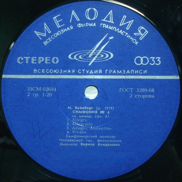 М. ВАЙНБЕРГ (1919–1996): Концерт для скрипки с оркестром / Симфония № 4