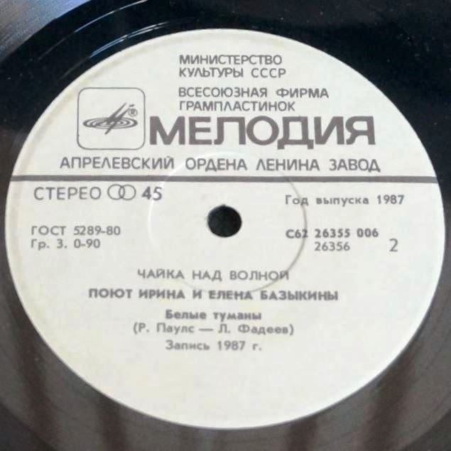 Поют Ирина и Елена Базыкины. «Чайка над волной»
