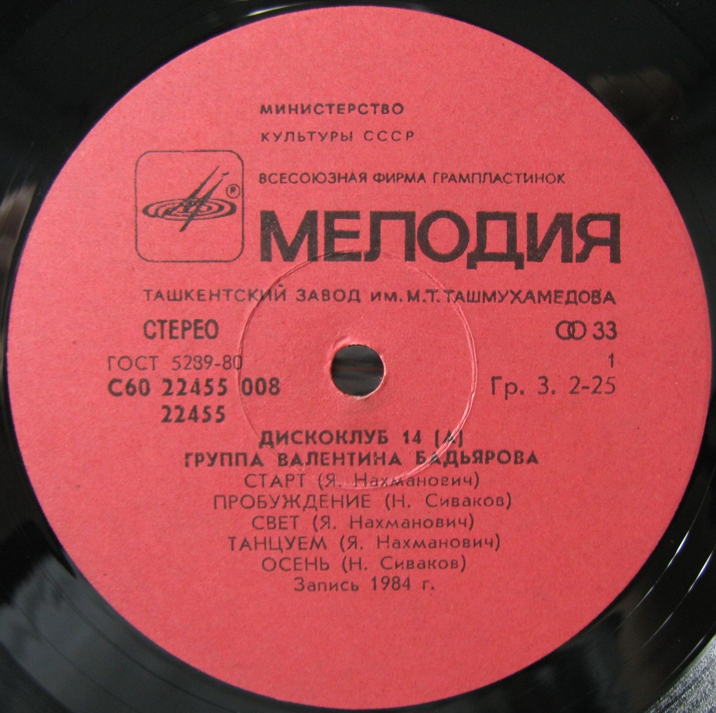 Группа Валентина Бадьярова. Дискоклуб 14 (А)