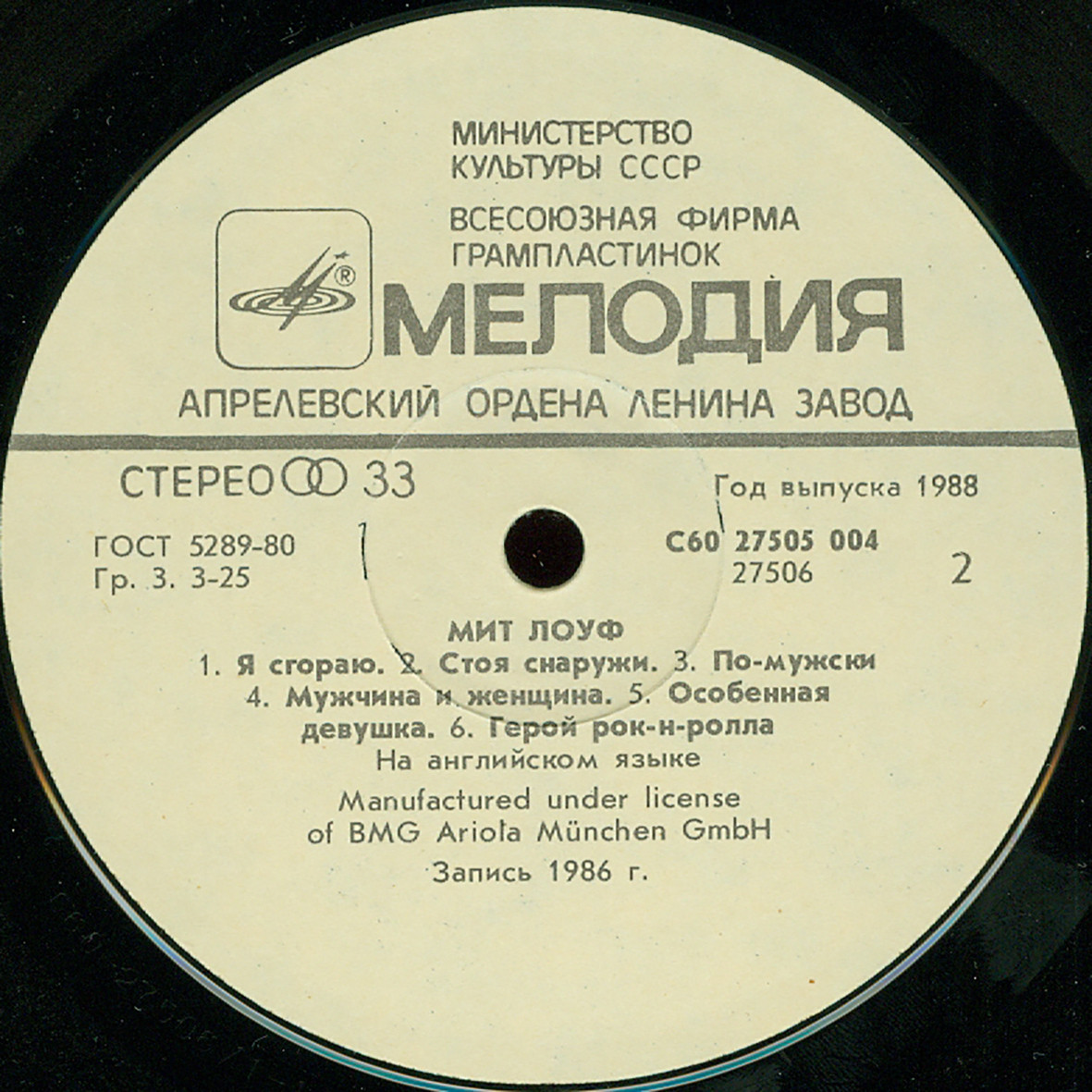 Мит ЛОУФ - Blind Before I Stop