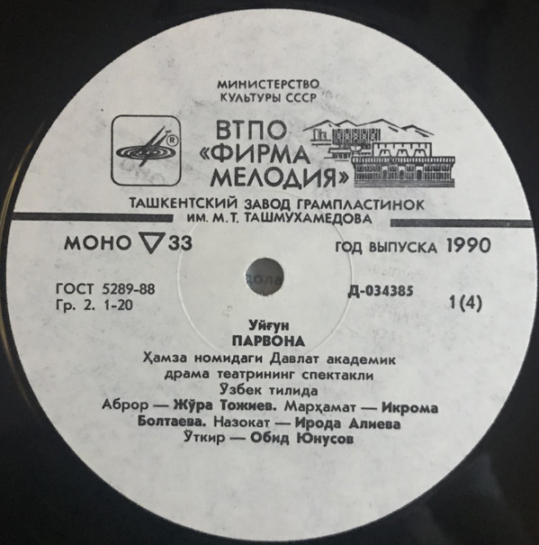 УЙГУН (1905). "Парвона"