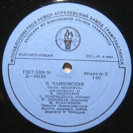 П. И. ЧАЙКОВСКИЙ: «Иоланта», опера в 1 действии (Э. Грикуров)