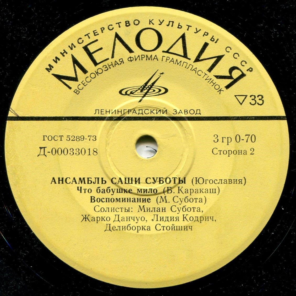 ВИА "Поющие гитары" / Ансамбль Саши Суботы (Югославия)