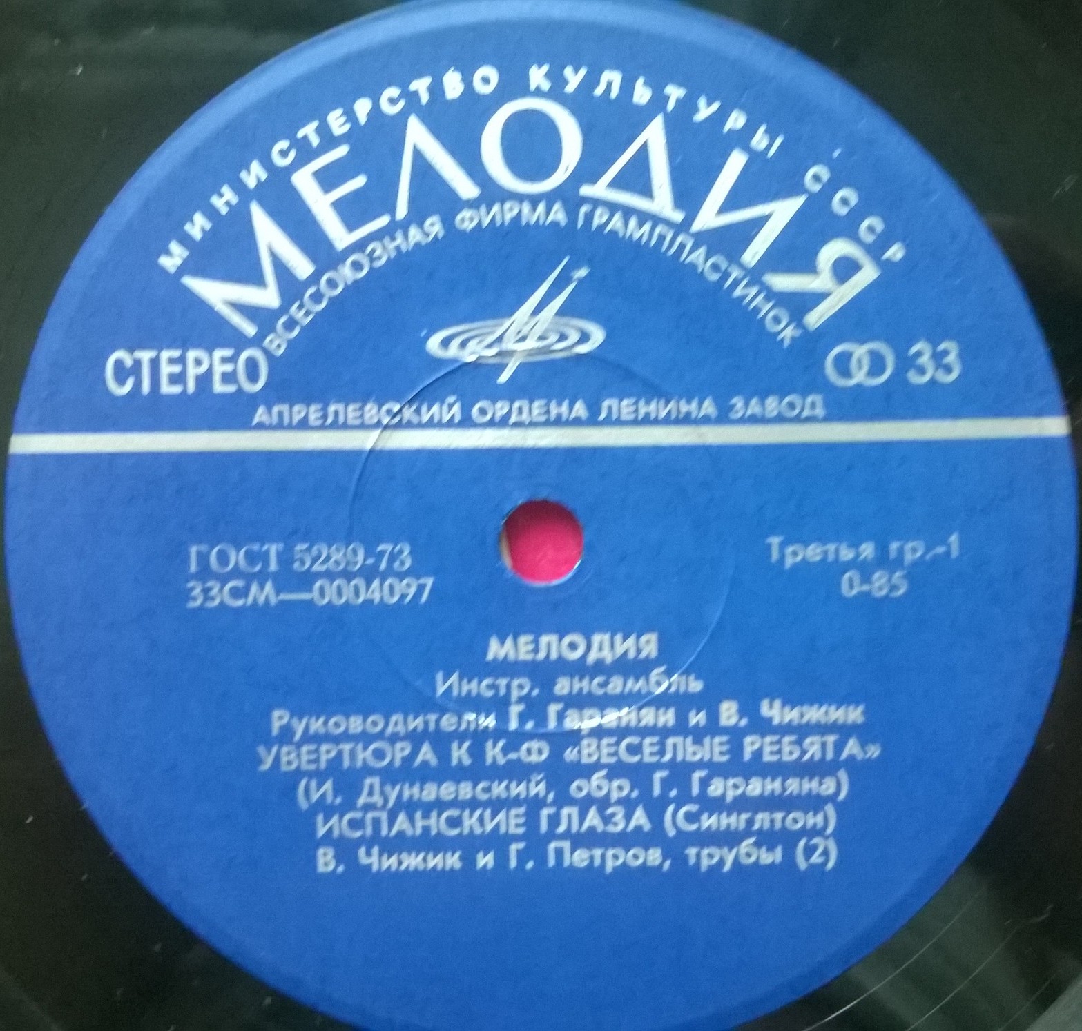 Инстр. ансамбль "Мелодия", рук. Г. Гаранян и В. Чижик