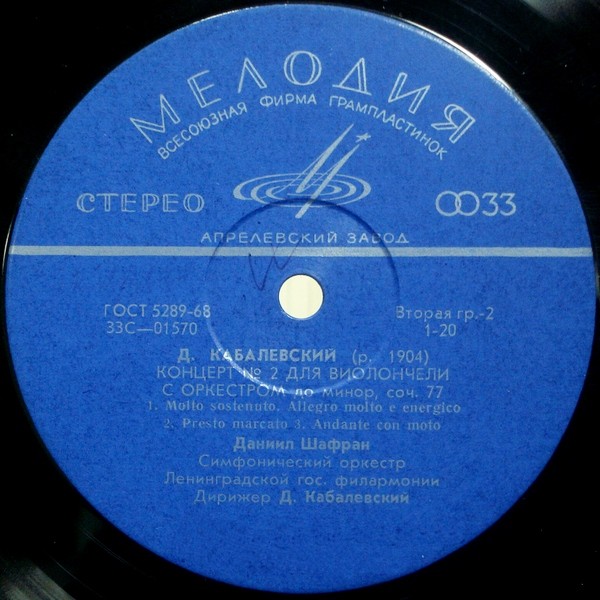 Л. БОККЕРИНИ, Д. КАБАЛЕВСКИЙ. Играет Даниил Шафран (виолончель)