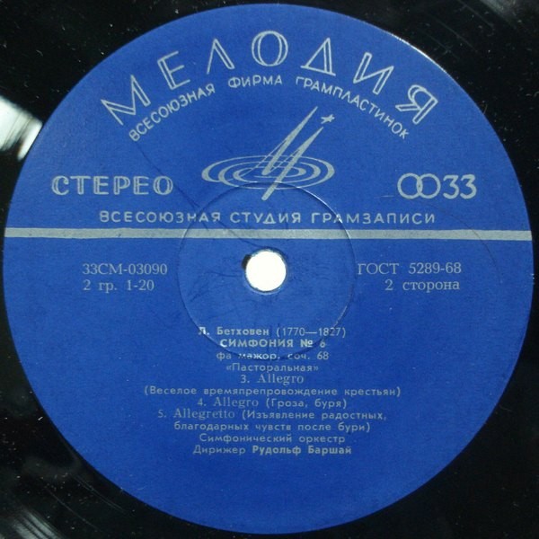 Л. БЕТХОВЕН (1770–1827): Симфония № 6 фа мажор, соч. 6 «Пасторальная» (Р. Баршай)
