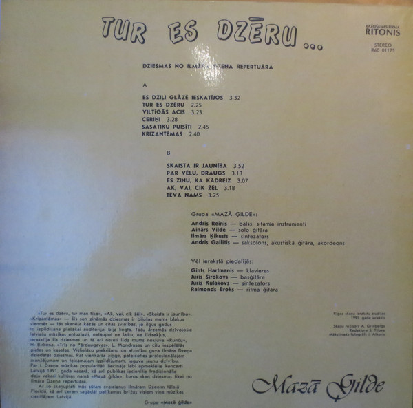 Grupa "Mazā ģilde".  Tur es dzēru...