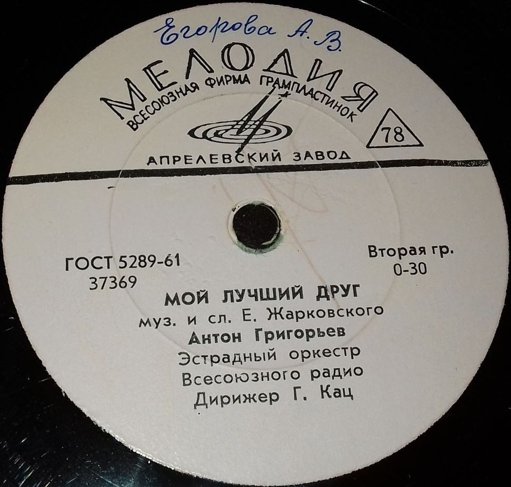 Антон Григорьев - Мой лучший друг // Владимир Отделенов - Красивая профессия - шоферы