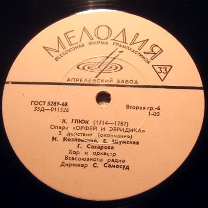 Х. В. ГЛЮК (1714–1787): «Орфей и Эвридика», опера в 3 д. (С. Самосуд)
