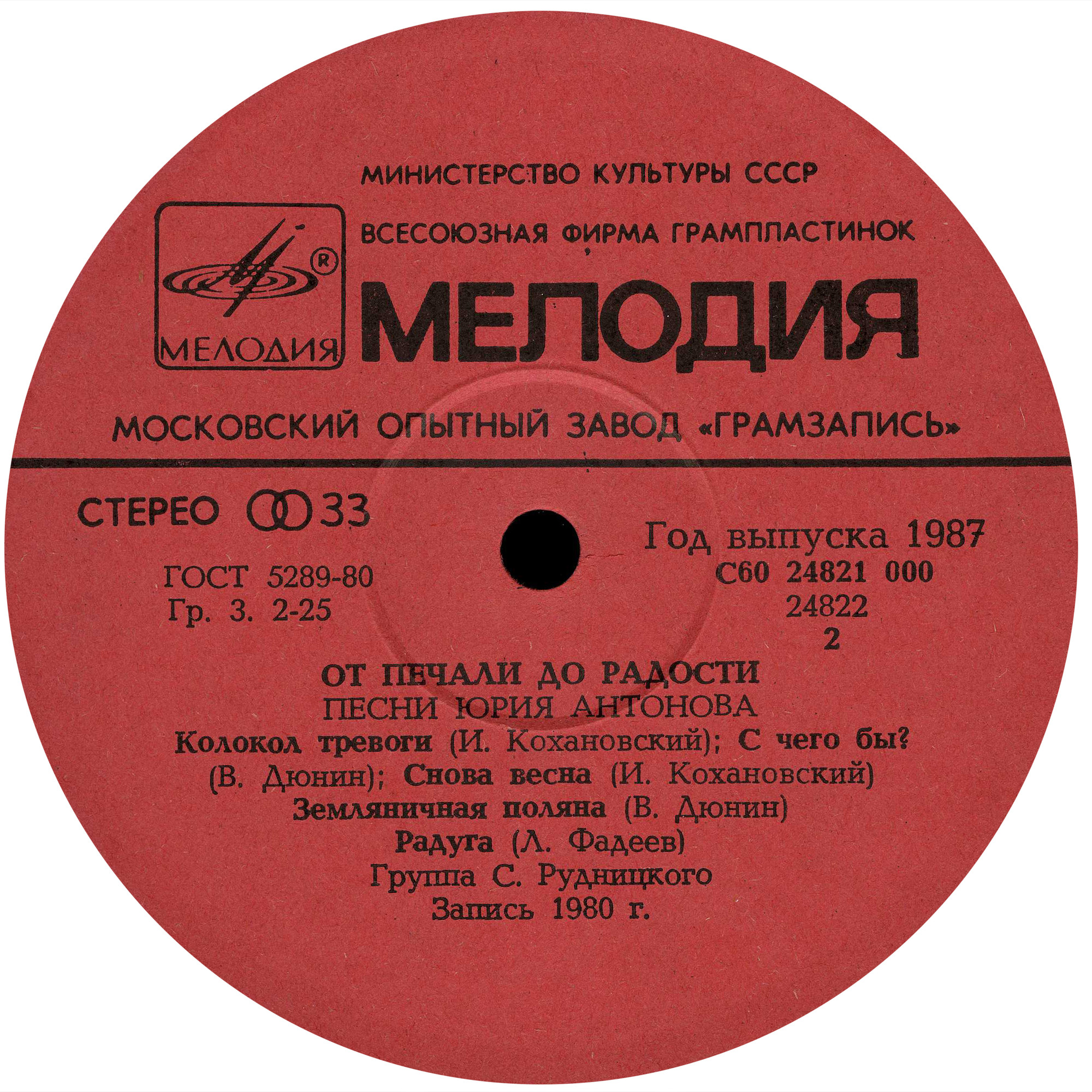 Песни Юрия Антонова - От печали до радости