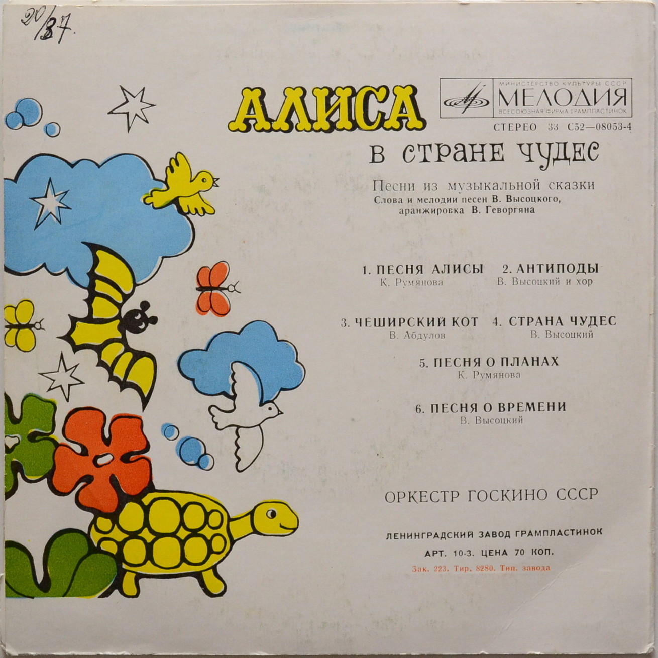 «Алиса в стране чудес». Песни из музыкальной сказки