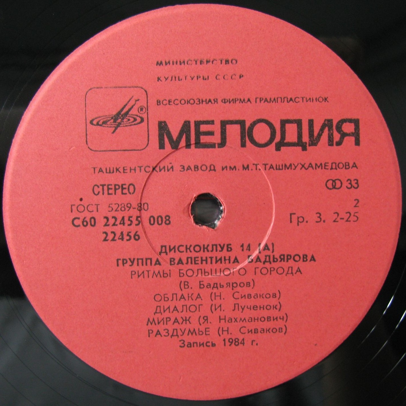 Группа Валентина Бадьярова. Дискоклуб 14 (А)