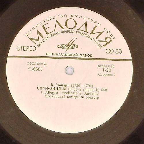 В. МОЦАРТ Симфонии № 40, № 24 (МКО, Р. Баршай)