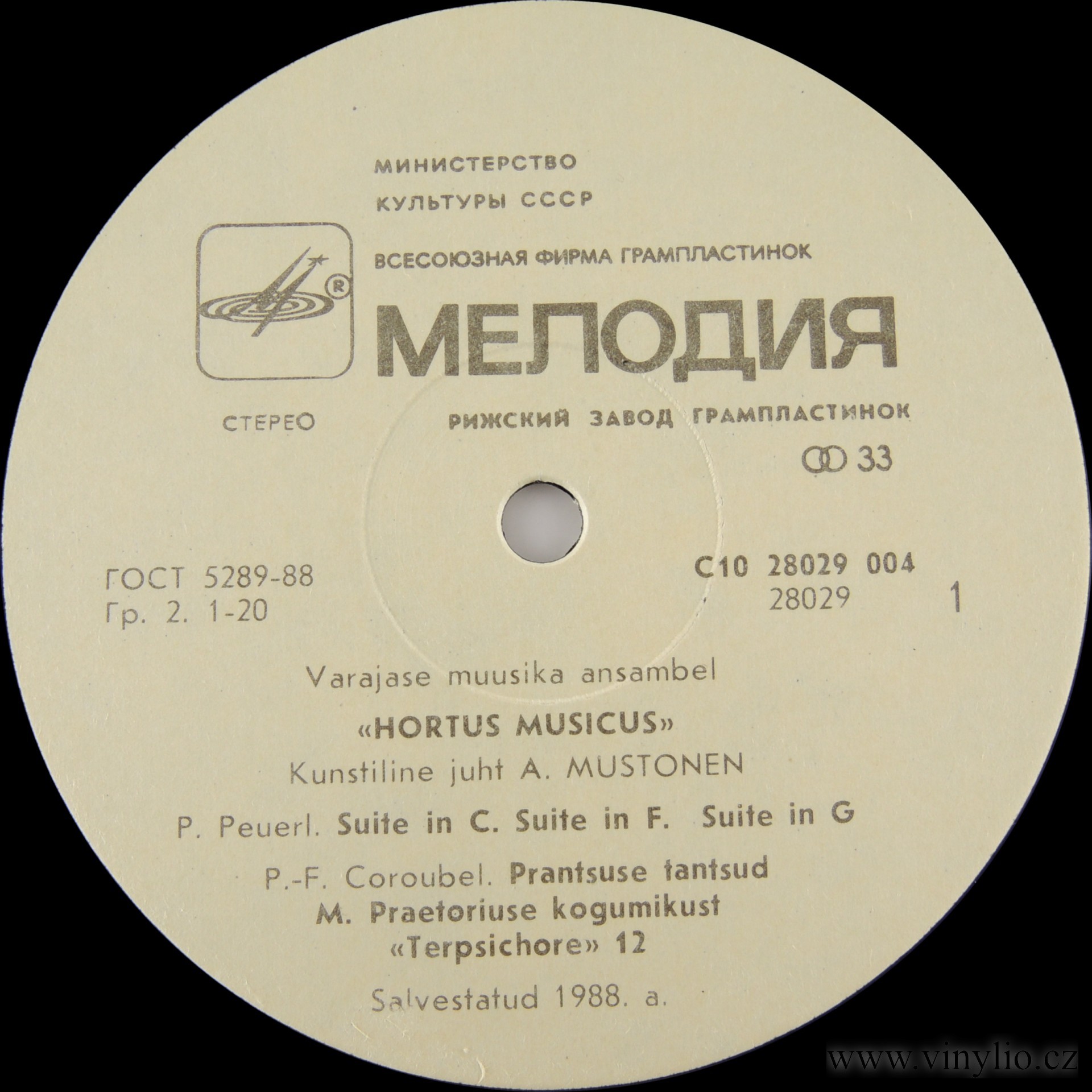 АНСАМБЛЬ СТАРИННОЙ МУЗЫКИ "HORTUS MUSICUS", худ. рук Андрес Мустонен. Немецкая танцевальная музыка эпохи раннего барокко.