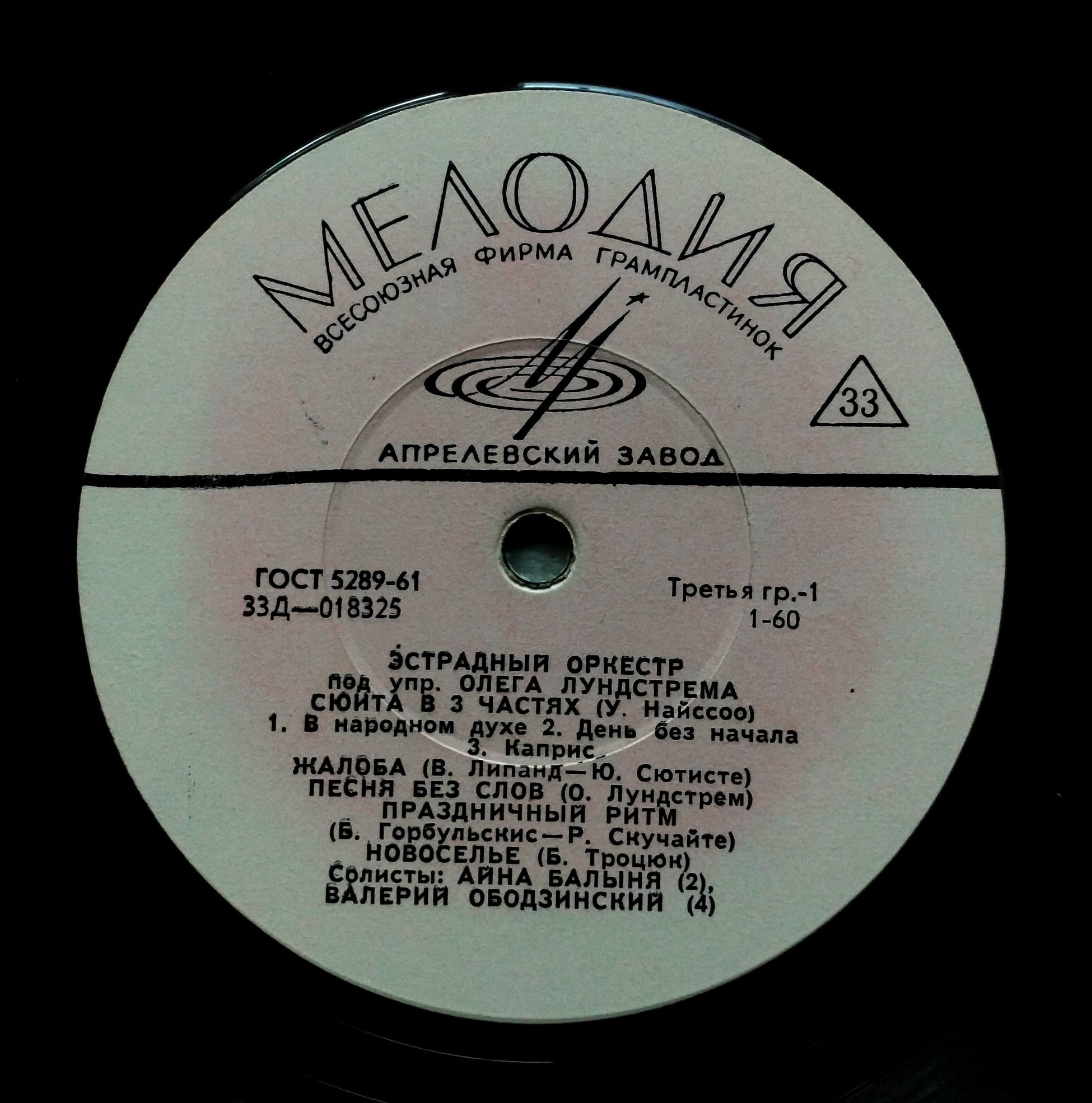 ЭСТРАДНЫЙ ОРКЕСТР п/у О. ЛУНДСТРЕМА