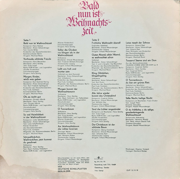 Bald nun ist Weihnachtszeit [по заказу немецкой фирмы ETERNA 8 26 101]