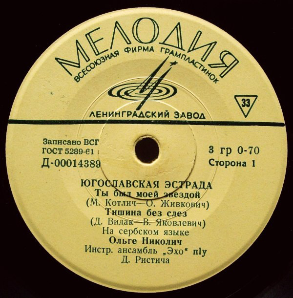 ЮГОСЛАВСКАЯ ЭСТРАДА (на сербохорватском яз.)